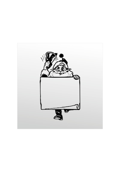 Folyo Sticker Noel Baba 70cm Uzunluk Siyah