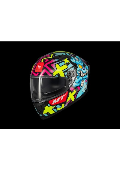 Mt Helmets Mt Braker Sv Crazy Teddy B7 Motosiklet Kaskı Parlak Mavi