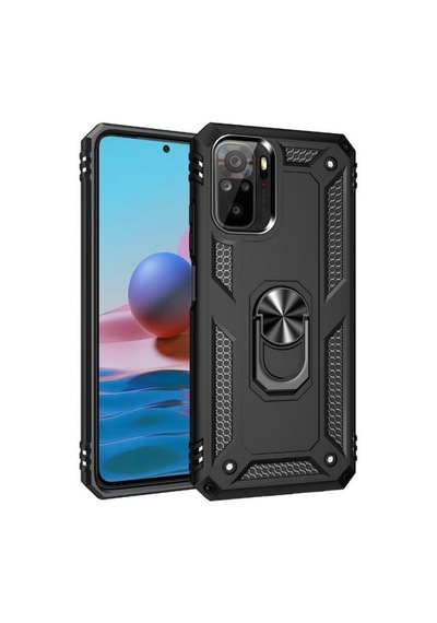 Teleplus Xiaomi Redmi Note 10s Kılıf Vega Tank Koruma Standlı Yüzüklü Mıknatıslı