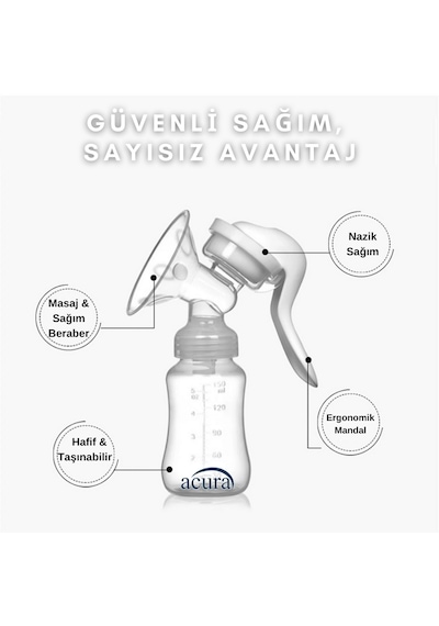 Acura Ac-3000 Masaj Ve Biberon Özellikli Manuel Göğüs Pompası