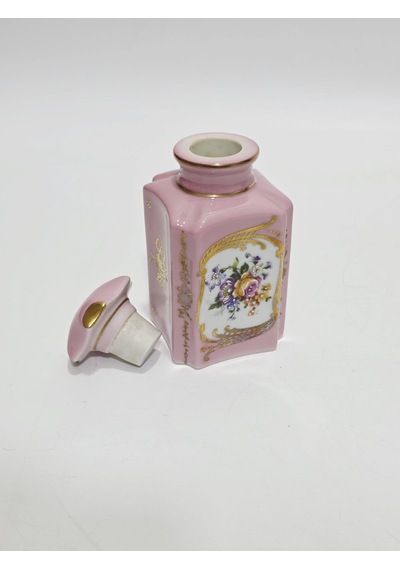 Couleuvre Limoges Çiçek Desenli Porselen Parfüm Şişesi 14x7x7cm