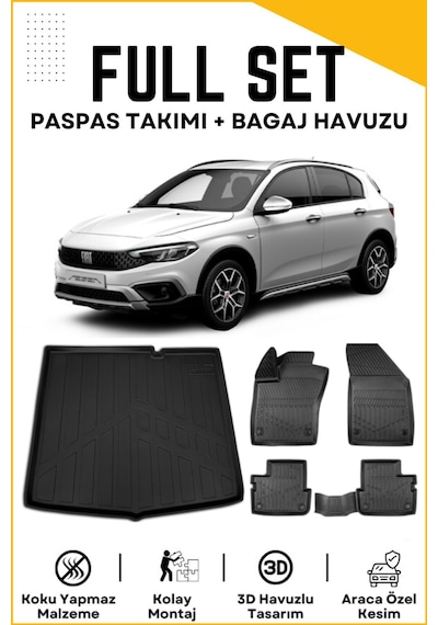 Fiat Egea Hatchback Tamir Kitli 2019 Model Birebir Uyumlu Bagaj Havuzu+paspas Seti