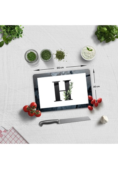 Decorita Cam Kesme Tahtası - Cam Kesme Tablası Harfli Tasarım H 20 CM x 30 CM