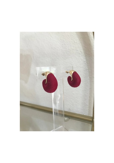 Linalya Jewelry Halka Küpe Bordo - Model 279