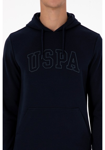 U.S. Polo Assn. Erkek Regular Fit Kapüşonlu Lacivert Basic Sweatshirt 50315663-VR033