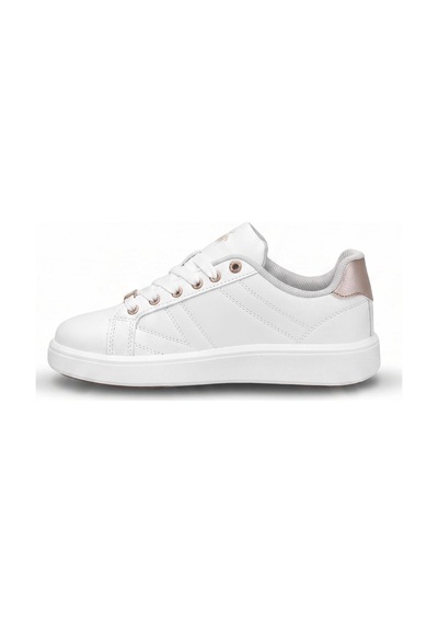 Ayakkabı Fuarı Elit. Asozrebeka Kadın Klasik Sneaker Beyaz - Altın