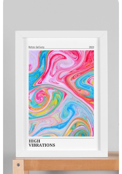 High Vibration Çerçeveli Tablo Aura Enerji Renkleri Retro Gallery