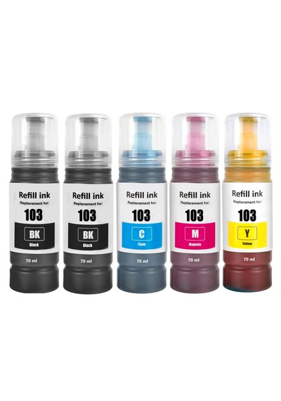 2 Siyahlı 103 Uyumlu Mürekkep Epson Ecotank L3296,l5290,l5190,l3266,l3260,l3256,l3251,l3250,l3211 Yazıcılara Uyumlu