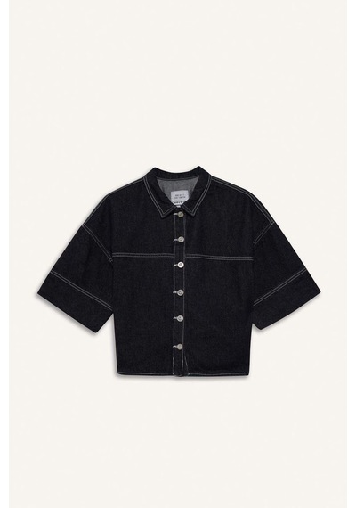 Defacto Kız Çocuk Düğmeli Denim Ceket G3489a825aubk27 Siyah