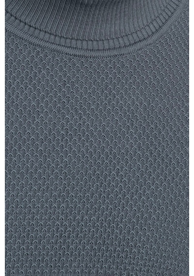 Tudors Erkek Slim Fit Balıkçı Yaka Desenli Antrasit Triko Kazak-25763 Antrasit
