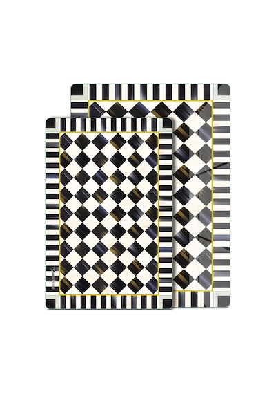 2'li Cam Kesme Tahtası Ve Sunumluk Mackenzie Desenli 20 X 30 Cm Ve 25 X 35 Cm Çok Renkli