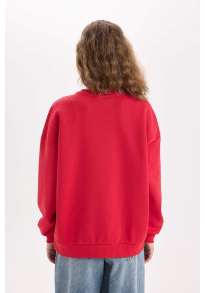 DeFacto Oversize Geniş Kalıp Atatürk İmzalı Bisiklet Yaka Kalın Sweatshirt E5446AX24WNRD286 DeFacto Oversize Geniş Kalıp Atatürk İmzalı Bisiklet Yaka Kalın Sweatshirt E5446AX24WNRD286