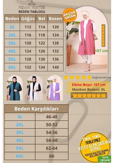 Ferace Tesettür Uzun Buyuk Beden Yelek Kadin Hermevsim 001