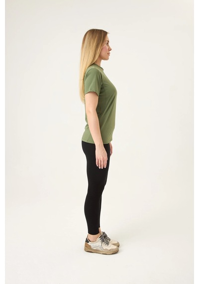 Zoor Kadın Kısa Kol Compression Fitness Gym Spor Body Tshirt Yeşil
