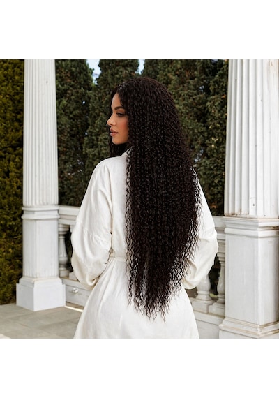 Afro Dalga Fiber Sentetik Tül Peruk / Koyu Kestane - Lygl-874994 Renkli