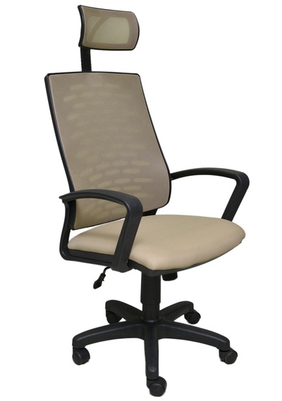 Candela Ayarlanabilir Başlıklı Fileli Ofis Koltuğu Bej