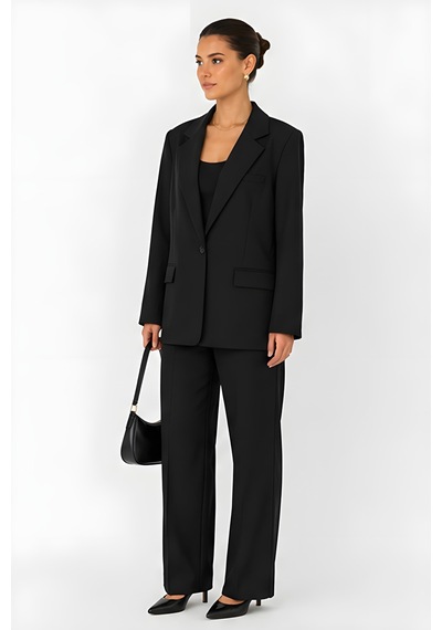 Lili Woman Kadın Siyah Oversize Blazer Ceket 9281