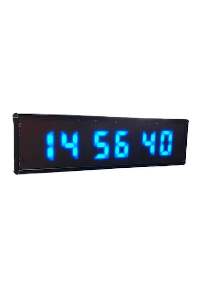 Saniyeli Dijital Led Duvar Ve Masa Saat Derece Ve Nem - Turkuaz Kasa Ölçüsü: 7x26 Cm
