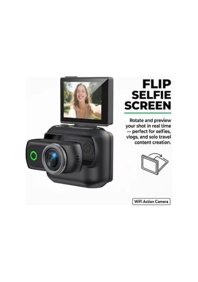 1080p Dijital Video Kamera 32gb Kart Dijital Vlog Fotoğraf Makinesi Türkçe Siyah