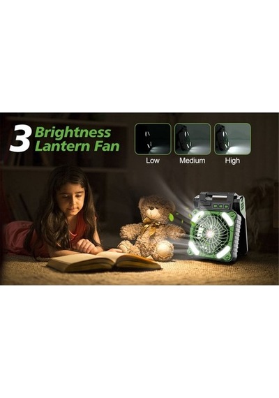 Unimarket Güneş Enerjili Katlanır Kamp Fanı 4 Hız Taşınabilir Masa Çadır Seyahat Fanı