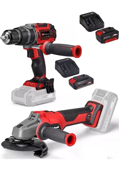 Einhell TP-CD 18/60 Li-i Bl Matkap + Axxio 18/115 Q Avuç Taşlama 2.5ah-4.0ah Akülü Kömürsüz Set