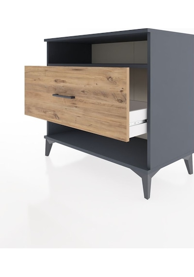 Hyperion Şifonyer Tek Raflı Tek Çekmeceli 88x44x80 Antrasit-çam Antrasit