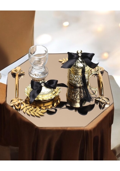 Affinity Söz Nişan Kahve Tepsisi Gold Siyah