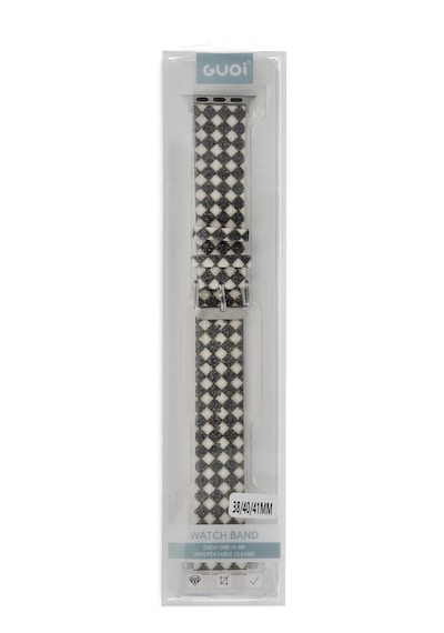 Newface - 587 - Apple Watch 42mm Karo Motif Kordon - Edntrend - - Siyah