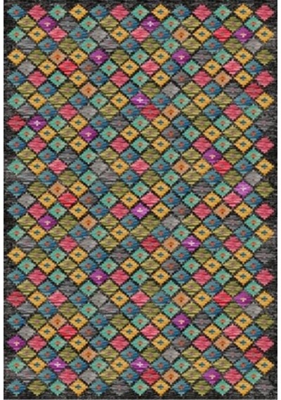 Çam Halı Gloria Td79902 Multi Etnik Desen Dokuma Saçaklı Kilim