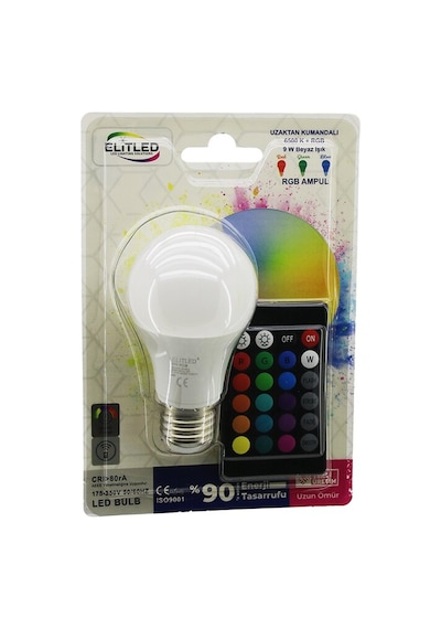 Zvnm Uzaktan Kumandalı Led Ampul - Rgb Renkli - E27 Duy Zcv12 Standart