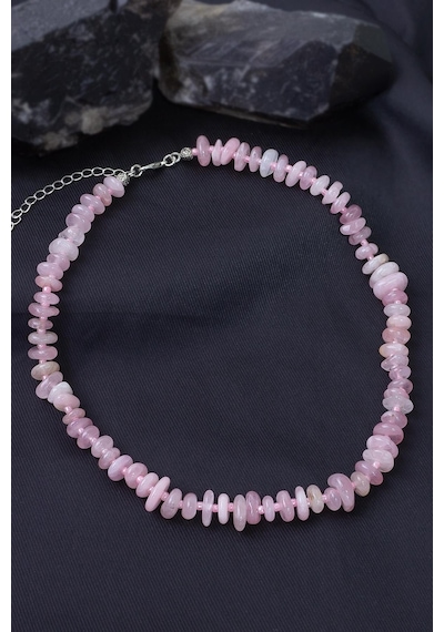 Pembe Kuvars Taşı Kolye Çok Renkli