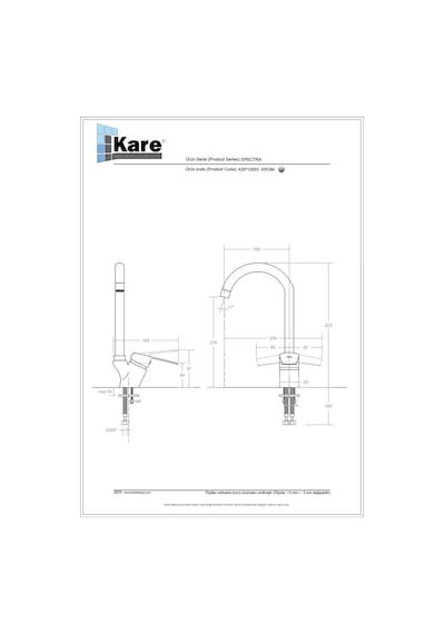 Kare Spectra Mix Eviye Bataryası Uzun Borulu -155