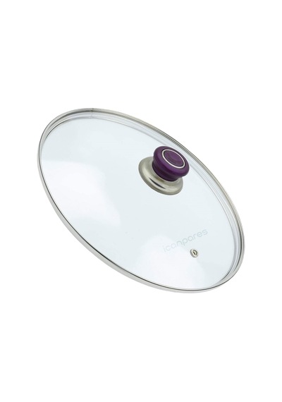 Tencere Tava Cam Buhar Delikli Kapak 30 CM ve Mor Tutma Tepe