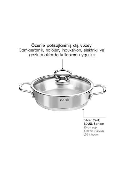 Silver 4 Parça Paslanmaz Çelik Sahan Seti 18-20 Cm 4.7 99 Değerlendirme 23 Soru & Cevap Diğer