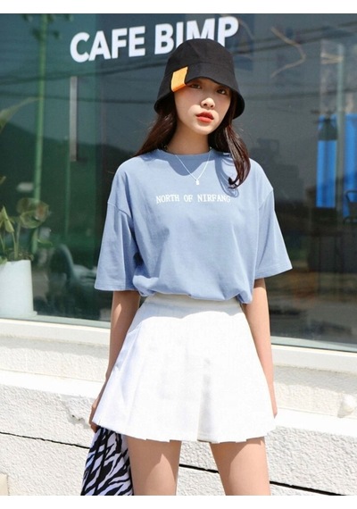 Uyguntarz Unisex North Of Nirfang Tasarım Basklı Tshirt Bebe Mavisi
