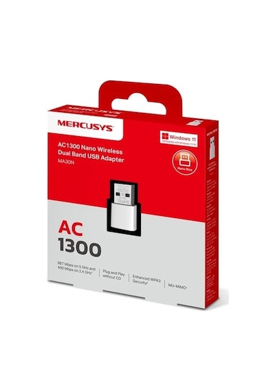 Tp Mercusys Ma30n Ac1300 D.b Wi-fi Usb Adaptör
