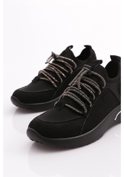 Dgn 221 Kadin Taş Bağcikli Sneaker Ayakkabi 221-2494-R1690 Siyah