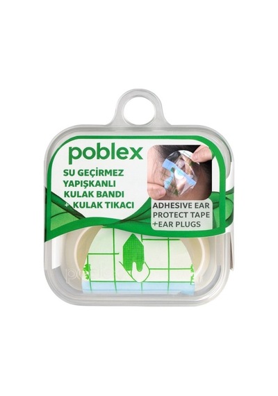 Poblex Su Geçirmez Yapışkan Kulak Bandı + Kulak Tıkacı