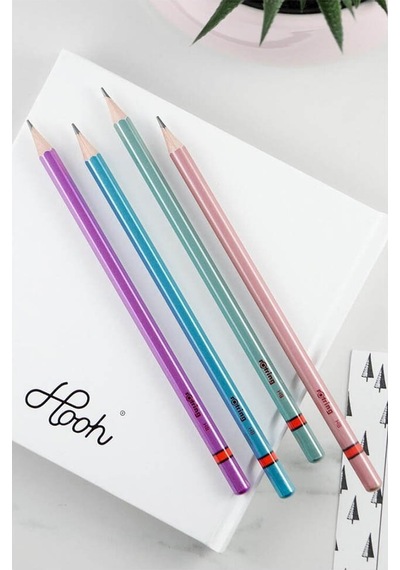 Rotring Metalik Kurşun Kalem 4 Lü 1 Paket Siyah Renkli Kurşun Kalem 4 Renk Hb Kurşun Kalem Çok Renkli