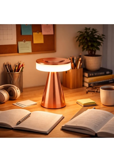 Dekoratif Masa Lambası Type-c Şarjlı Kablosuz Led Gece Lambası Dokunmatik Açma Kapama Modern Tasarım Ortam Aydınl