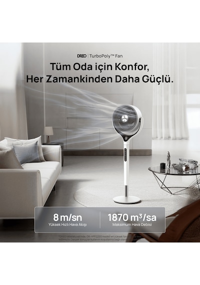 DREO Smart TurboPoly Fan 565S Akıllı Ayaklı Vantilatör, 1500+ Renk Işık, Ayarlanabilir Yükseklik, WiFi & Alexa, 6 Mod, 3D Salınım Beyaz DREO Smart TurboPoly Fan 565S Akıllı Ayaklı Vantilatör, 1500+ Renk Işık, Ayarlanabilir Yükseklik, WiFi & Alexa, 6 Mod, 3D Salınım Beyaz
