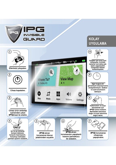 Garmin Dezl Otr800 / Lgv800 Görünmez Ipg Hydrogel İnce Tpu Ekran Koruyucu
