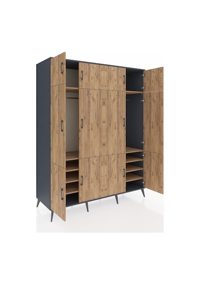 Kronos Gardrop 10 Raflı 12 Kapaklı 2 Askılı 176x59x221 Antrasit-çam Çam Kronos Gardrop 10 Raflı 12 Kapaklı 2 Askılı 176x59x221 Antrasit-çam Çam