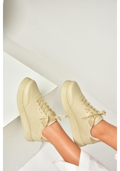 Fox Shoes U702015809 Bej Spor Ayakkabı Sneakers Bej-suni Deri Bej
