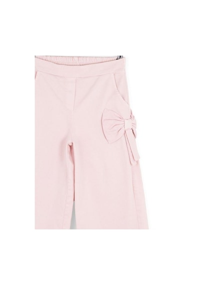 Zekids Kız Çocuk Fiyonk Detaylı Geniş Paça Pantolon-16153 Pudra