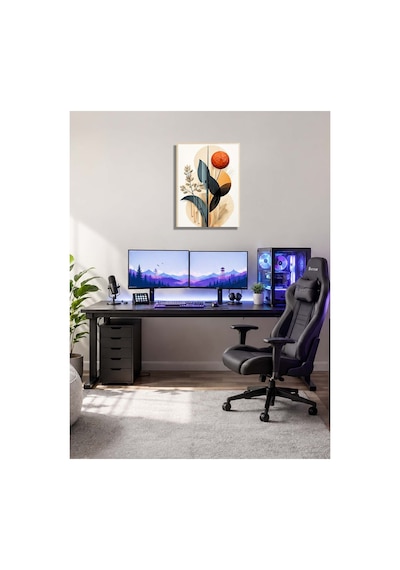 Modern Botanik Ve Geometrik Metal Tablo - Soyut Duvar Dekoru, Metal Poster Wall Art Çok Renkli - 923217010 Çok Renkli - 923217010 Çok Renkli