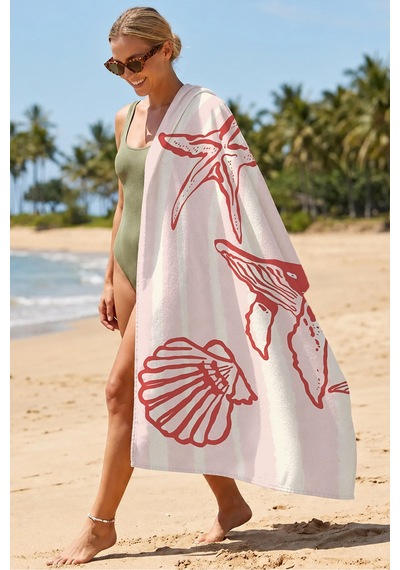 Deniz Yıldızı Balina Kabuklu Plaj Havlusu-marine Çizgili Pembe Modern Hızlı Kuruyan Mikrofiber Havlu Gölgeli Karamel Deniz Yıldızı Balina Kabuklu Plaj Havlusu-marine Çizgili Pembe Modern Hızlı Kuruyan Mikrofiber Havlu Gölgeli Karamel
