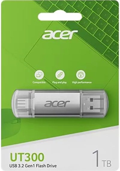 Acer 256gb Usb 3.2 Ut300-256gb Usb-a+usb-c Çift Taraflı Metal Flash Bellek