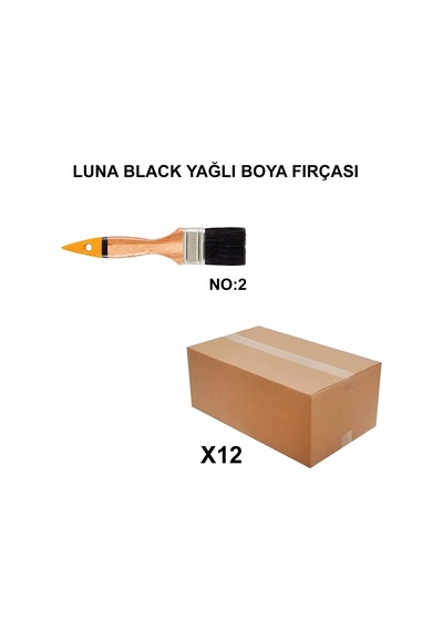 Luna Black Yağlı Boya Fırçası No 2, 12 Adet Toptan