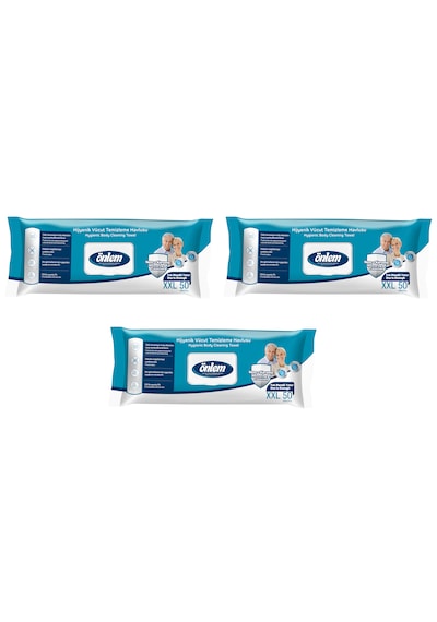 Önlem - Vücut Temizleme Havlusu 50'li 3 Paket 2XL